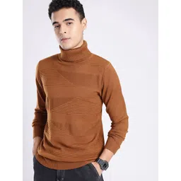 glitchez Geometric Self Design Turtle Neck Pullover Sweater-picture-22