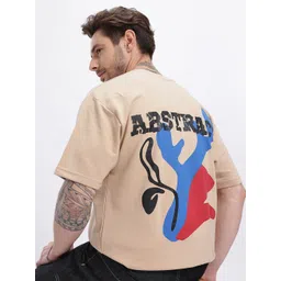 glitchez Graphic & Typography Printed Drop-Shoulder Sleeves Oversized T-shirt-picture-16