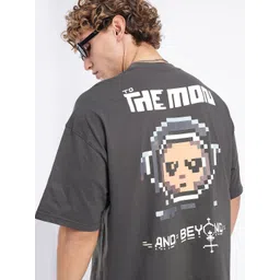 glitchez Graphic & Typography Printed Super Loose Fit T-shirt-picture-17