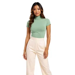 glitchez High Neck Crop Fitted Top-picture-30