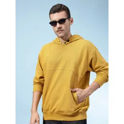 glitchez Hooded Drop-Shoulder Sleeves Relaxed Fit Pullover-image-35