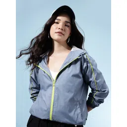 glitchez Hooded Tailored Contrast Piping Detail Raglan Sleeves Jacket-picture-16