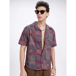 glitchez Indie Spirit Printed Poplin Regular Fit Shirt-picture-30