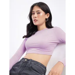 glitchez Long Sleeves Fitted Crop Top-picture-31