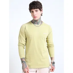 glitchez Men Brand Logo Printed Round Neck Pure Cotton T-shirt-image-37