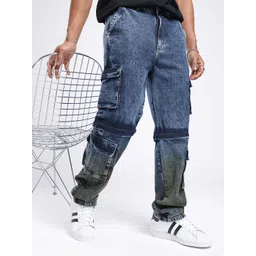 glitchez Men City Savvy Faded Cargo Jeans With Convertible Shorts-picture-38