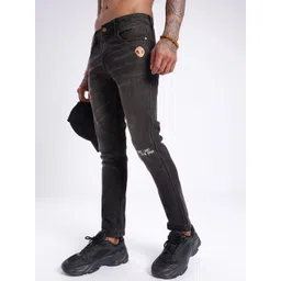 glitchez Men Cool Edge Skinny Fit Heavy Fade Minimal Printed Jeans-picture-25