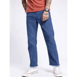 glitchez Men Cool Touch Straight Fit Frayed Cropped Jeans-picture-12