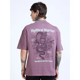 glitchez Men Graphic Printed Round Neck Pure Cotton Oversized T-shirt-image-28