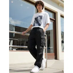 glitchez Men High-Rise Cargos Trousers-image-19