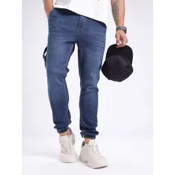 glitchez Men Jogger Light Fade Cuffed Hem Stretchable Jeans-picture-10