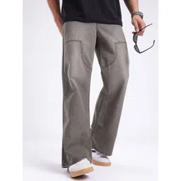 glitchez Men Loose Bootcut Heavy Fade Panelled Jeans-picture-11