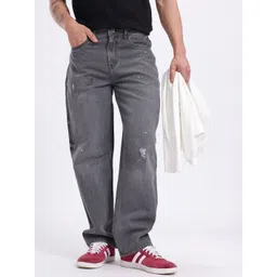 glitchez Men Low Distress Printed Straight Fit Jeans-picture-39