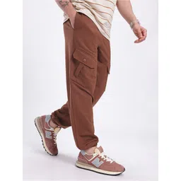 glitchez Men Mid-Rise Relaxed Fit Cargo Style Joggers-picture-33