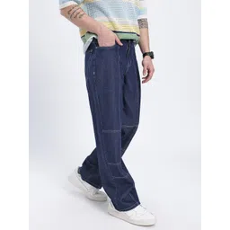 glitchez Men Panelled Baggy Fit Jeans image 4