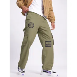 glitchez Men Pocket Junction Typography Printed Pure Cotton Cargos-picture-39