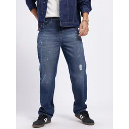 glitchez Men Printed Mildly Distressed Straight Fit Jeans-picture-16