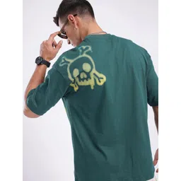 glitchez Men Printed Round Neck Cotton Blend Green T-Shirt-picture-27