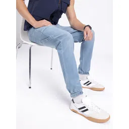 glitchez Men Relaxed Fit Light Fade Stretchable Jogger Jeans-picture-22