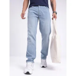 glitchez Men Relaxed Heavy Fade Embroidered Stretchable Jeans-picture-13