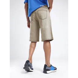 glitchez Men Street Cool Embroidered Knee Length Denim Shorts-picture-13