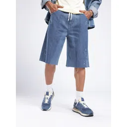 glitchez Men Street Edge Below Length Denim Jorts-picture-30