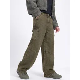 glitchez Men Street Utility Faded Cargo-Style Baggy Jeans-picture-25