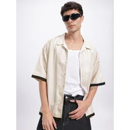 glitchez Men Striped Boxy Fit Shirt-picture-38