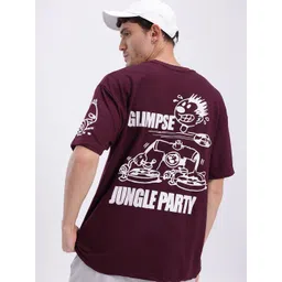 glitchez Men Typography Printed Oversized T-shirt-picture-28