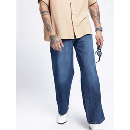 glitchez Men Urban CoolWide Leg Light Fade Stretchable Jeans-picture-12