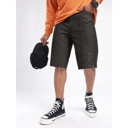 glitchez Men Urban Savvy Sprinkle Raw Edges Loose Fit Jorts-picture-21