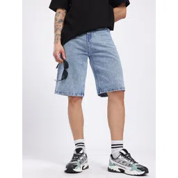 glitchez Men Washed Embroidered Loose Fit Jorts-picture-19