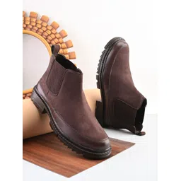 glitchez Men’s Chelsea Ankle Boots with Suede Finish and Chunky Sole Boots For Men-picture-18