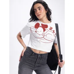 glitchez Mickey Moments Printed Boxy Crop T-shirt-picture-13