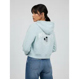 glitchez Mickey Print Hooded Boxy Sweatshirt-picture-37