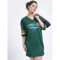 glitchez Mini Edge Printed Oversize T-shirt Dress-picture-22