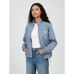 glitchez Mock Collar Contrast Piping Jacket-picture-25