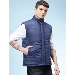 glitchez Mock Collar Quilted-Style Gilet Jacket-picture-21