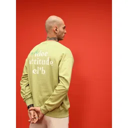 glitchez Modern Swag Typography Printed Cotton Terry Oversized Fit Sweatshirt image 2