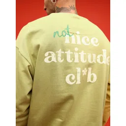 glitchez Modern Swag Typography Printed Cotton Terry Oversized Fit Sweatshirt image 4