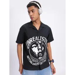 glitchez Monochrome Graphic Drop-Shoulder Relaxed Shirt-picture-11