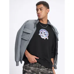 glitchez Poppy Graphics Drop-Shoulder Sleeves Oversized Fleece Sweatshirt-picture-28