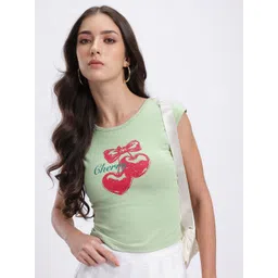 glitchez Printed Styled Back Crop Top-image-15