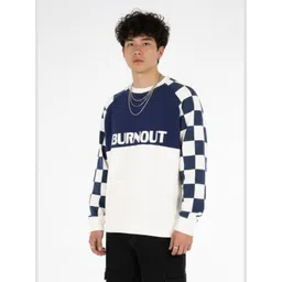 glitchez Raglan Sleeves Typography Colourblocked Sweatshirt-picture-31