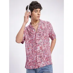 glitchez Relaxed Playlist Geometric Printed Shirt-picture-27