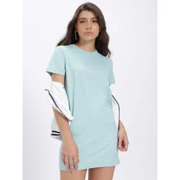glitchez Ribbed Luxe Relaxed Fit T-shirt Mini Dress-picture-41