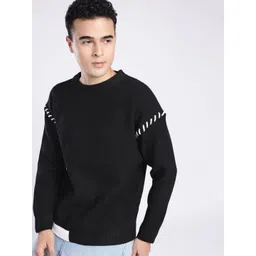 glitchez Round Neck Ribbed Knitted Pullover-picture-23