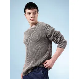 glitchez Self-Striped Knitted Oversized Pullover-picture-16