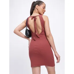 glitchez Snug Chic Rib Knit Scoop Back Bodycon Mini Dress-picture-34