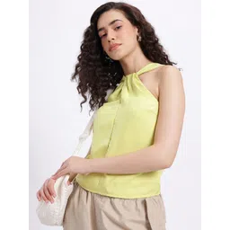 glitchez Solid Halter Neck Panelled Top-picture-39